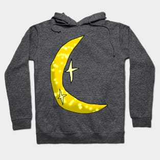 Crescent Yellow Sparkly Moon Hoodie